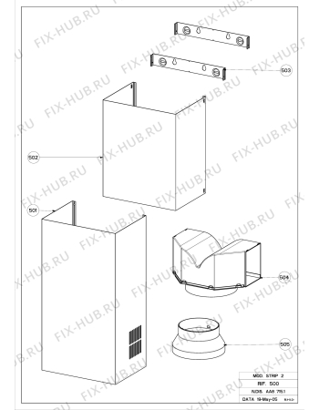 Взрыв-схема вытяжки Beko CWB 6441 X (7818710210) - CWB6441X3